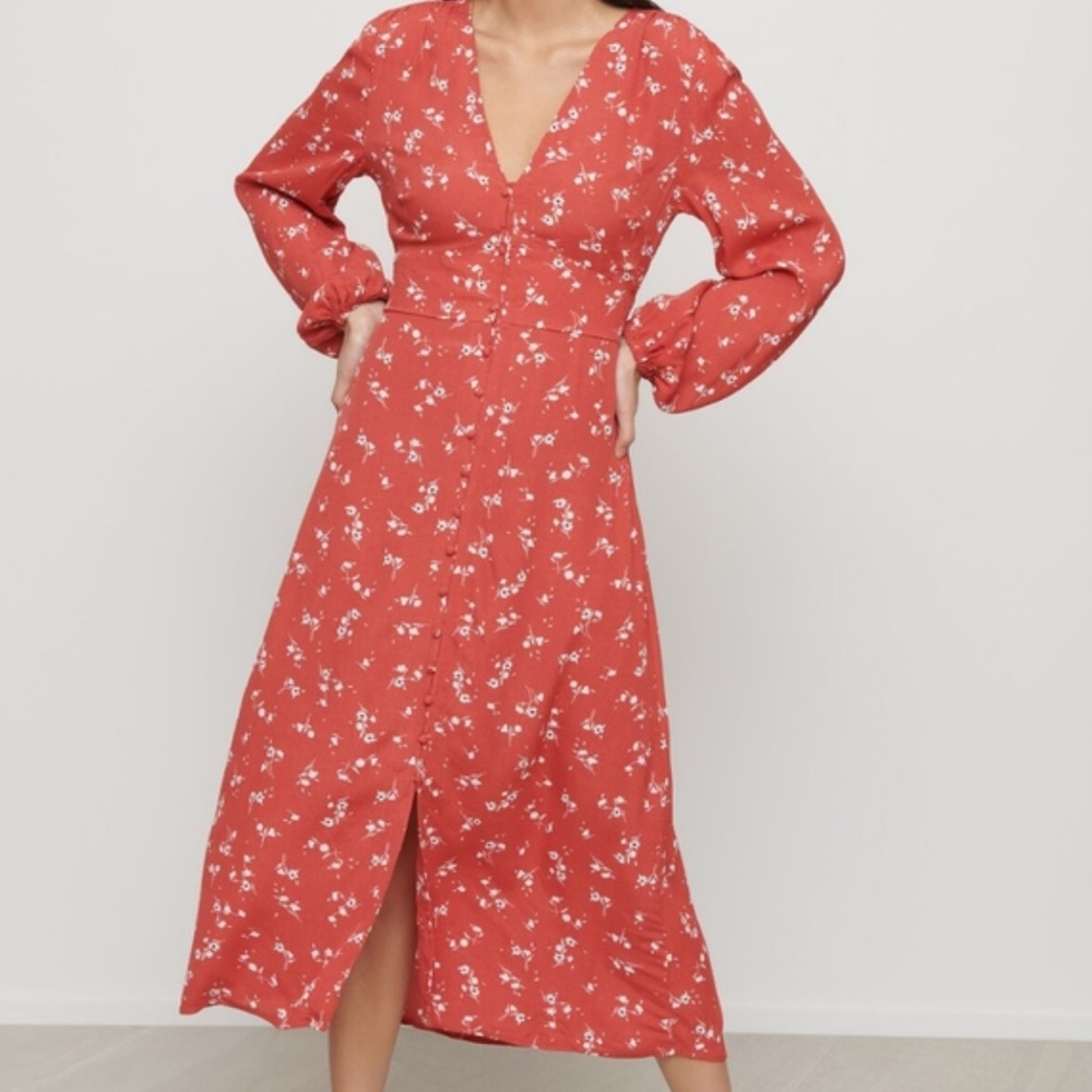NEW - DYNAMITE LONG SLEEVE MAXI DRESS FLORAL FALL / SIZE SMALL